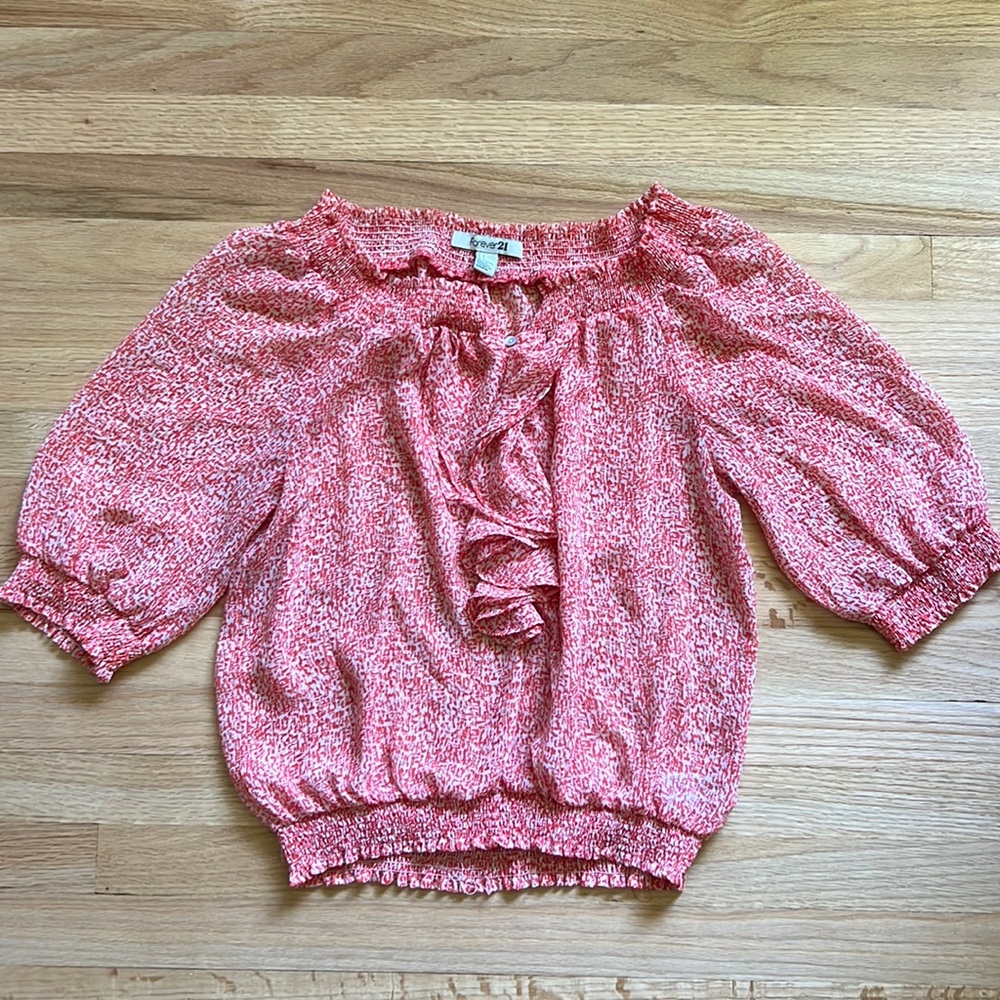 Forever 21 ruffle front blouse